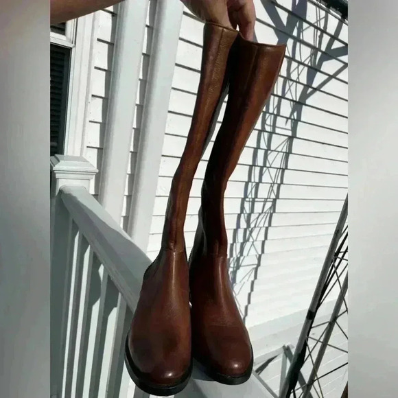 NWOT Arturo Chiang Chestnut Leather Zipper Boot Size 7m - Picture 4 of 10